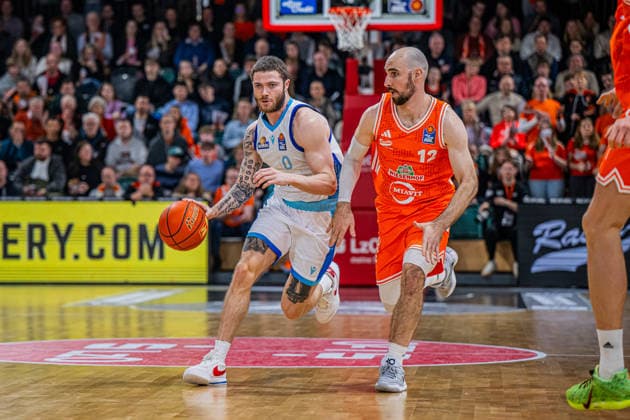 1 Basketball Bundesliga, easyCredit BBL, Season 2025 2026, Men, Main Round, Matchday 18, 31 01 2026, RASTA Vechta Frankfurt Skyliners Logan Johnson 0 Frankfurt Skyliners in action Vechta RASTA Dome Lower Saxony Germany