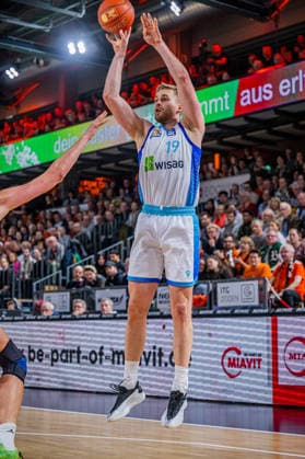1 Basketball Bundesliga, easyCredit BBL, Season 2025 2026, Men, Main Round, 18 Matchday, 31 01 2026, RASTA Vechta Frankfurt Skyliners Till Pape 19 Frankfurt Skyliners at Jumpshot Vechta RASTA Dome Lower Saxony Germany
