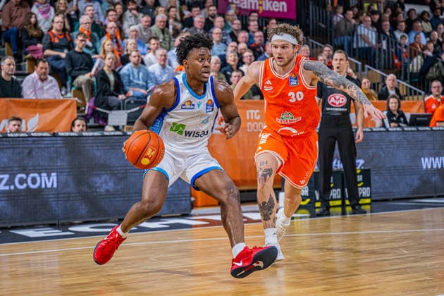 1 Basketball Bundesliga, easyCredit BBL, Season 2025 2026, Men, Main Round, Matchday 18, 31 01 2026, RASTA Vechta Frankfurt Skyliners Nahiem Alleyne 4 Frankfurt Skyliners in action Vechta RASTA Dome Lower Saxony Germany