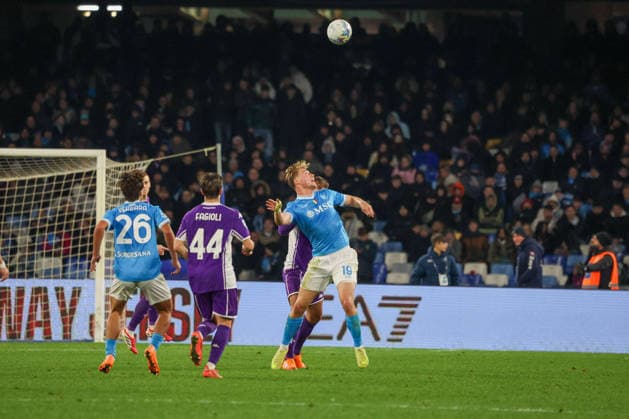 January 31, 2026, Napoli, Campania, ITALIA: Rasmus Hoyland of SSC NapolinDuring the football match on January 31, 2026, valid for the Italian Serie A - 2025 26 championship in Naples at the Diego Armando Maradona Stadium between SSC Napoli and AC Fiorentina..Pictured: Napoli ITALIA - ZUMAs236 20260131_aap_s236_111 Copyright: xFabioxSassox
