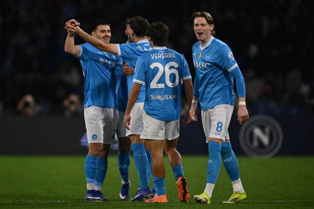 Miguel Gutierrez of S.S.C. Napoli scelebrates after scoring the goal of 2-0 during the 23th day of the Serie A Championship between S.S.C. Napoli and A.C.F. Fiorentina at the Diego Armando Maradona Stadium on January 31, 2026 in Naples, Italy.  Copyright: xDomenicoxCippitelli IPAxSportx xipa-agency.netx xx IPA_70805884 IPA_Agency_IPA70805884