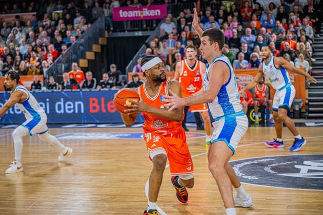 1 Basketball Bundesliga, easyCredit BBL, Season 2025 2026, Men, Main Round, 18 Matchday, 31 01 2026, RASTA Vechta Frankfurt Skyliners Lloyd Pandi 41 RASTA Vechta in action Vechta RASTA Dome Lower Saxony Germany