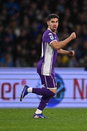 CALCIO - Serie A - SSC Napoli vs ACF Fiorentina Manor Solomon of A.C.F. Fiorentina celebrates after scoring the goal of 2-1 during the 23th day of the Serie A Championship between S.S.C. Napoli and A.C.F. Fiorentina at the Diego Armando Maradona Stadium on January 31, 2026 in Naples, Italy. Naples Italy  Copyright: xIPAxSport ABACAx