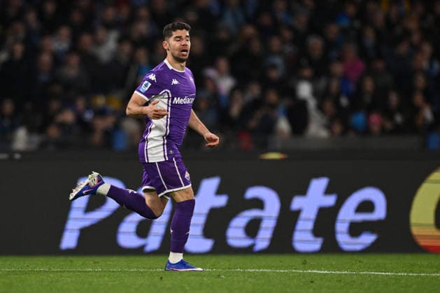 CALCIO - Serie A - SSC Napoli vs ACF Fiorentina Manor Solomon of A.C.F. Fiorentina celebrates after scoring the goal of 2-1 during the 23th day of the Serie A Championship between S.S.C. Napoli and A.C.F. Fiorentina at the Diego Armando Maradona Stadium on January 31, 2026 in Naples, Italy. Naples Italy  Copyright: xIPAxSport ABACAx