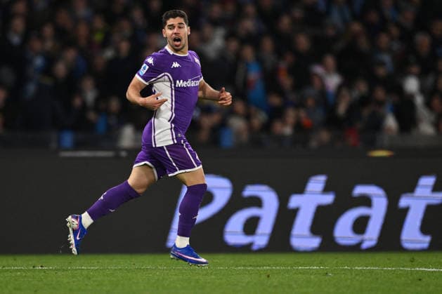 CALCIO - Serie A - SSC Napoli vs ACF Fiorentina Manor Solomon of A.C.F. Fiorentina celebrates after scoring the goal of 2-1 during the 23th day of the Serie A Championship between S.S.C. Napoli and A.C.F. Fiorentina at the Diego Armando Maradona Stadium on January 31, 2026 in Naples, Italy. Naples Italy  Copyright: xIPAxSport ABACAx