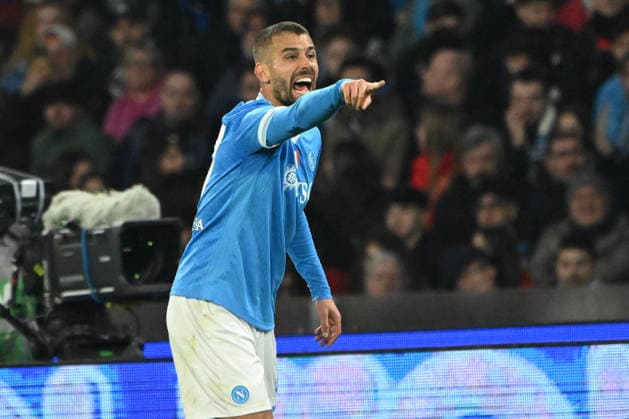 CALCIO - Serie A - SSC Napoli vs ACF Fiorentina Leonardo Spinazzola of SSC Napoli gestures during Serie A Enelive match between SSC Napoli vs ACF Fiorentina:Danilo Gemito Live Photo Naples Italy  Copyright: xIPAxSport ABACAx