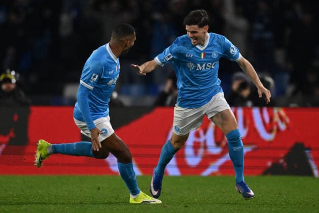 CALCIO - Serie A - SSC Napoli vs ACF Fiorentina Miguel Gutierrez of S.S.C. Napoli scelebrates after scoring the goal of 2-0 during the 23th day of the Serie A Championship between S.S.C. Napoli and A.C.F. Fiorentina at the Diego Armando Maradona Stadium on January 31, 2026 in Naples, Italy. Naples Italy  Copyright: xIPAxSport ABACAx