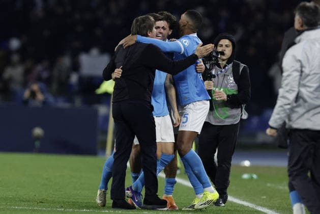 CALCIO - Serie A - SSC Napoli vs ACF Fiorentina Napoli s Spanish defender Miguel Gutierrez celebrates after scoring a goal of 2-0 during the Serie A football match between SSC Napoli and Fiorentina at the Diego Armando Maradona Stadium in Naples on January 31, 2026. Naples Italy  Copyright: xIPAxSport ABACAx