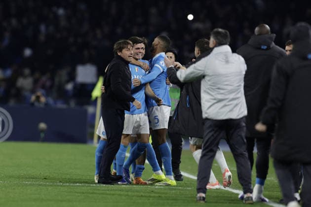 CALCIO - Serie A - SSC Napoli vs ACF Fiorentina Napoli s Spanish defender Miguel Gutierrez celebrates after scoring a goal of 2-0 during the Serie A football match between SSC Napoli and Fiorentina at the Diego Armando Maradona Stadium in Naples on January 31, 2026. Naples Italy  Copyright: xIPAxSport ABACAx