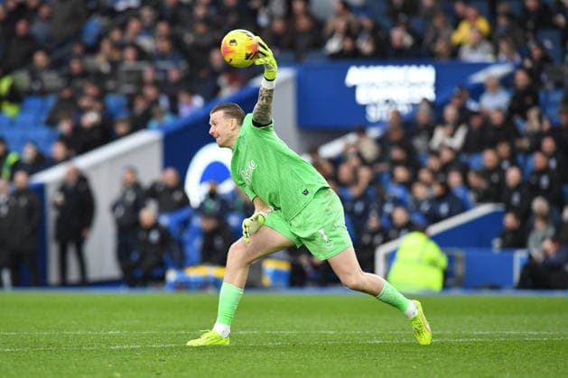 Brighton and Hove Albion v Everton, Premier League Jordan Pickford Goalkeeper of Everton FC during the Premier League match between Brighton and Hove Albion and Everton at the American Express Stadium, Brighton and Hove, UK on 31 January 2026. Brighton and Hove American Express Stadium East Sussex UK Editorial use only DataCo restrictions apply See www.football-dataco.com , Copyright: xJeffxMoodx PSI-23658-0127