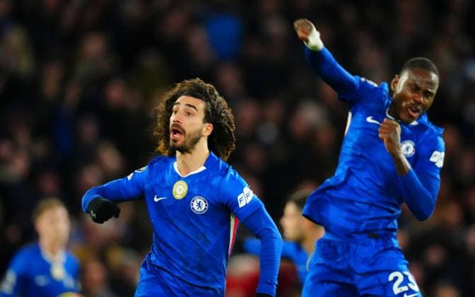 Marc Cucurella of Chelsea celebrates scoring a goal after making it 2-2 Chelsea v West Ham United, Premier League, Football, Stamford Bridge, London, UK - 31 Jan 2026London Stamford Bridge United Kingdom EDITORIAL USE ONLY No use with unauthorised audio, video, data, fixture lists, club league logos or live services. Online in-match use limited to 120 images, no video emulation. No use in betting, games or single club league player publications. Copyright: xJavierxGarcia Shutterstockx 16496749bg