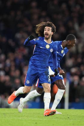 Chelsea gegen West Ham 28. Januar 2026, London Premier League Fußball Chelsea gegen West Ham United Marc Cucurella von Chelsea feiert sein 2. Tor Foto Charlotte Wilson Abseits London UK  Copyright: xCharlottexWilsonx xOffsidexOffside