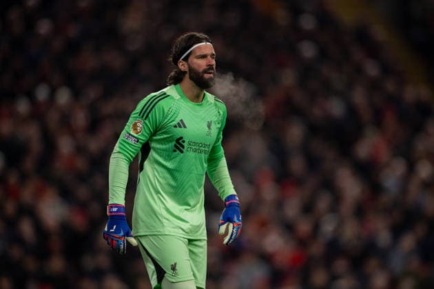 Football - FA Premier League - Liverpool FC v Newcastle United FC LIVERPOOL, ENGLAND - Saturday, January 31, 2026: Liverpool s goalkeeper Alisson Becker during the FA Premier League match between Liverpool FC and Newcastle United FC at Anfield. (Photo by David Rawcliffe Propaganda) LIVERPOOL Anfield MERSEYSIDE ENGLAND  Copyright: xDavidxRawcliffex P2026-01-31-Liverpool_Newcastle-37