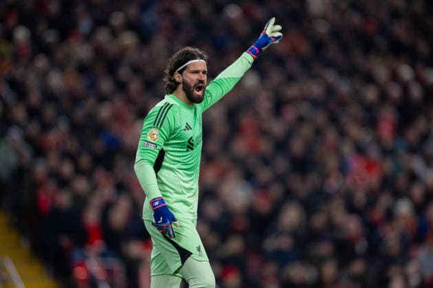 Football - FA Premier League - Liverpool FC v Newcastle United FC LIVERPOOL, ENGLAND - Saturday, January 31, 2026: Liverpool s goalkeeper Alisson Becker during the FA Premier League match between Liverpool FC and Newcastle United FC at Anfield. (Photo by David Rawcliffe Propaganda) LIVERPOOL Anfield MERSEYSIDE ENGLAND  Copyright: xDavidxRawcliffex P2026-01-31-Liverpool_Newcastle-39