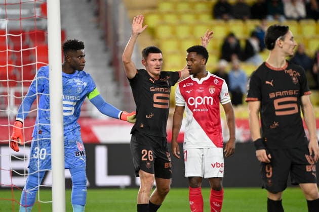 AS Monaco FC v Stade Rennais FC - Ligue 1 McDonald s 2025 2026 30 Brice SAMBA (srfc) - 26 Quentin MERLIN (srfc) - 31 Ansu FATI (asm) during the Ligue 1 McDonald s match between Monaco and Rennes at Stade Louis II on January 31, 2026 in Monaco, Monaco. Monaco Monaco  Copyright: xFEPx 776348265