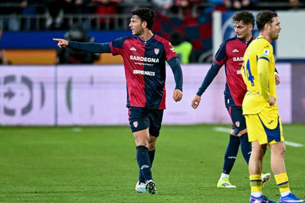 Cagliari s Luca Mazzitelli celebrates after scoring the goal during the Serie A soccer match between Cagliari Calcio and Hellas Verona at the Unipol Domus in Cagliari, Sardinia - Saturday, 31st January 2026. - Soccer  Copyright: xGianlucaxZuddas LaPressex