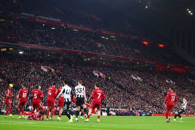 Harvey Barnes of Newcastle United hits the post Liverpool v Newcastle United, Premier League, Football, Anfield, Liverpool, UK - 31 Jan 2026Liverpool Anfield United Kingdom EDITORIAL USE ONLY No use with unauthorised audio, video, data, fixture lists, club league logos or live services. Online in-match use limited to 120 images, no video emulation. No use in betting, games or single club league player publications. Copyright: xPaulxCurrie Shutterstockx 16496754ad