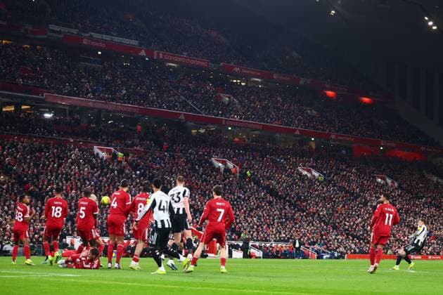 Harvey Barnes of Newcastle United hits the post Liverpool v Newcastle United, Premier League, Football, Anfield, Liverpool, UK - 31 Jan 2026Liverpool Anfield United Kingdom EDITORIAL USE ONLY No use with unauthorised audio, video, data, fixture lists, club league logos or live services. Online in-match use limited to 120 images, no video emulation. No use in betting, games or single club league player publications. Copyright: xPaulxCurrie Shutterstockx 16496754ae