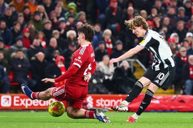 Anthony Gordon of Newcastle United scores to make it 0-1 Liverpool v Newcastle United, Premier League, Football, Anfield, Liverpool, UK - 31 Jan 2026Liverpool Anfield United Kingdom EDITORIAL USE ONLY No use with unauthorised audio, video, data, fixture lists, club league logos or live services. Online in-match use limited to 120 images, no video emulation. No use in betting, games or single club league player publications. Copyright: xPaulxCurrie Shutterstockx 16496754af