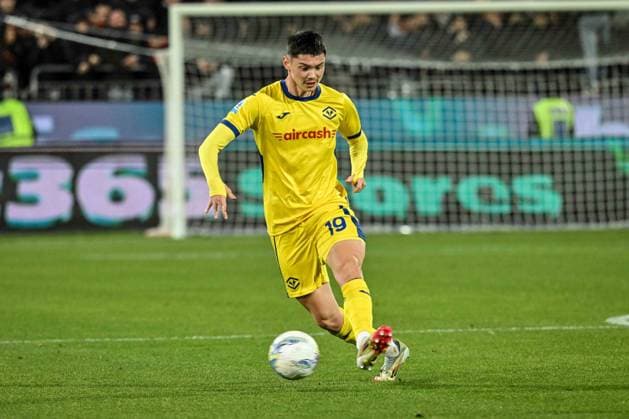 Tobias Slotsager of Hellas Verona during Cagliari Calcio vs Hellas Verona FC, Italian soccer Serie A match in Cagliari, Italy, January 31 2026  Copyright: xLuigixCanu IPAxSportx xipa-agency.netx xx IPA_70809842 IPA_Agency_IPA70809842