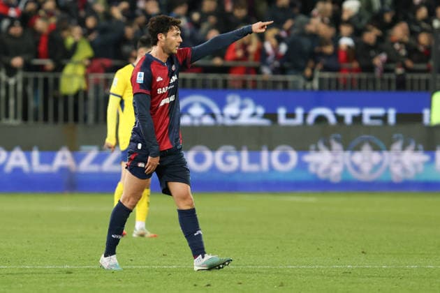 January 31, 2026, Cagliari: Cagliari s Luca Mazzitelli jubilates after scoring the goal 1-0 during the Italian Serie A soccer match Cagliari calcio vs Hellas Verona at the Unipol Domus in Cagliari, Italy, 31 January 2026, ANSA FABIO MURRU Serie A: Cagliari - Hellas Verona  - ZUMAa110 20260131_zaf_a110_079 Copyright: xFabioxMurrux