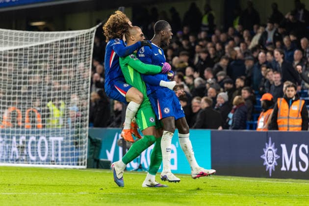 Chelsea v West Ham United, Premier League Chelsea celebrate their 3-2 win after the final whistle during the Premier League match between Chelsea and West Ham United at Stamford Bridge, London, UK on 31 January 2026. London Stamford Bridge Greater London UK Editorial use only DataCo restrictions apply See www.football-dataco.com , Copyright: xToyinxOshodix PSI-23659-0082
