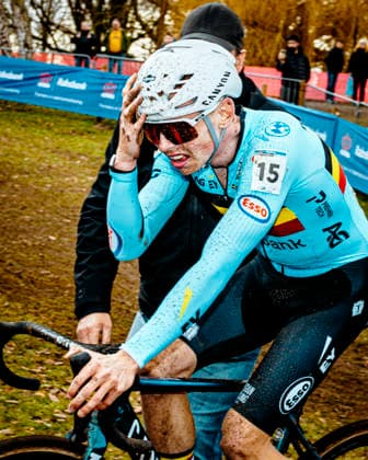 Cyclocross - UCI cyclo-cross World Championships Hulst - Day 2 Aaron Dockx (BEL ) in disbelief after claiming his world title 2026 UCI cyclo-cross World Championships Men U23 - Hulst The Netherlands Photo: Stijn Bastens CC Hulst The Netherlands  Copyright: xContentxCurationx StijnxBastensx xCCx