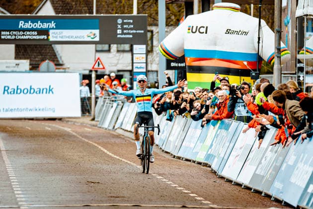 Cyclocross - UCI cyclo-cross World Championships Hulst - Day 2 Aaron Dockx (BEL ) claims the U23 world title 2026 UCI cyclo-cross World Championships Men U23 - Hulst The Netherlands Photo: Stijn Bastens CC Hulst The Netherlands  Copyright: xContentxCurationx StijnxBastensx xCCx