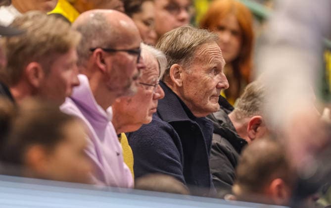 GER, Dortmund, Borussia Dortmund vs HSG Bensheim Auerbach Flames, Alsco Handball Bundesliga Frauen, Handball, DHB, Spielzeit 2025 2026, Sporthalle Wellinghofen, 15 Spieltag im Bild Hans Joachim Akki Watzke beim BVB Handball DFB DFL REGULATIONS PROHIBIT ANY USE OF PHOTOGRAPHS AS IMAGE SEQUENCES AND OR QUASI VIDEO, 31 01 2026 Copyright: HMBxMedia HendrikxHamelau
