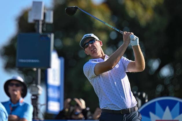 January 31, 2026: Seamus Power tees off on the 18th hole during the third round of the Farmers Insurance Open on Torrey Pines South Course in San Diego, California. CSM San Diego USA - ZUMAc04_ 20260131_zma_c04_138 Copyright: xJustinxFinex