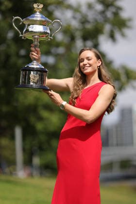 Elena Rybakina, KAZ, after final of 2026 Australian Open in Melbourne during a photoshoot at Yarra river, 01 02 2026