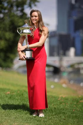 Elena Rybakina, KAZ, after final of 2026 Australian Open in Melbourne during a photoshoot at Yarra river, 01 02 2026