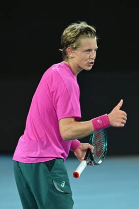 TENNIS AUSTRALIAN OPEN, Ziga Sesko of Slovenia reacts against Keaton Hance of the U.S during the boy s singles final on day 15 of the 2026 Australian Open tennis tournament at Melbourne Park in Melbourne, Sunday, February 1, 2026. ( NO ARCHIVING MELBOURNE VICTORIA AUSTRALIA  Copyright: xJAMESxROSSx 20260201157239718498