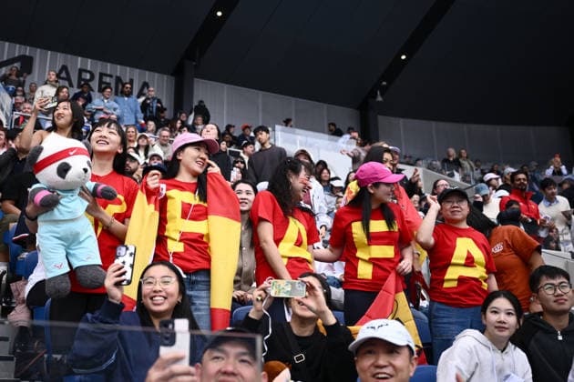 TENNIS AUSTRALIAN OPEN, Fans wait for the arrival of Spanish former tennis player Rafael Nadal during a fan event during Day 15 of the 2026 Australian Open tennis tournament at Melbourne Park in Melbourne, Sunday, February 1, 2026. ( NO ARCHIVING MELBOURNE VICTORIA AUSTRALIA  Copyright: xJOELxCARRETTx 20260201157203331947