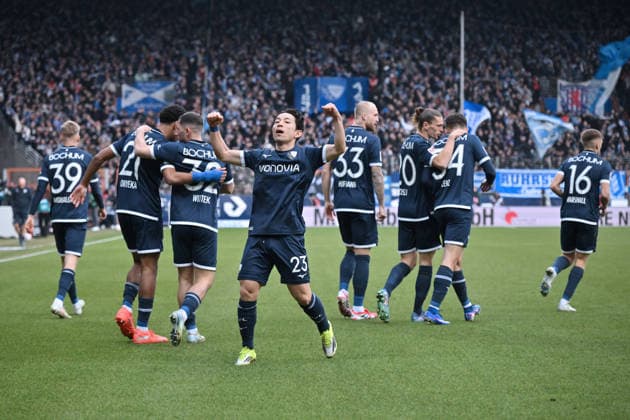 Cheers 1 0 Koji Miyoshi VfL Bochum , mi 31 01 2026, Soccer 2 Bundesliga, Season 2025 2026, 20 Matchday, VfL Bochum FC Schalke 04 2 0 DFL regulations prohibit any use of photographs as image sequences and or quasi video Bochum Vonovia Ruhrstadion Nordrhein Westfalen Germany Team2