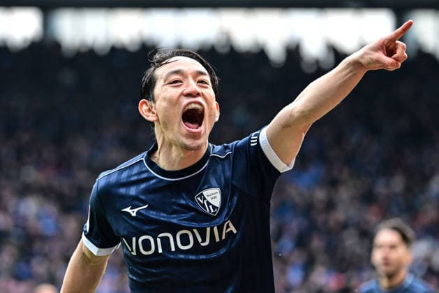 Goal celebration for 1 0 by Koji Miyoshi 23 Vfl Bochum , VfL Bochum vs FC Schalke 04, Soccer, 2 Bundesliga, 20 Matchday, 31 01 2026 DFB regulations prohibit any use of photographs as image sequences and or quasi video Bochum Nordrhein Westfalen Germany Copyright: xkolbert-press MarcxNiemeyerx