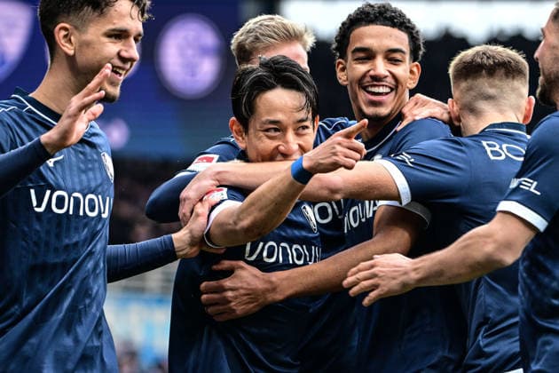 Goal celebration for 1 0 by Koji Miyoshi 23 Vfl Bochum , VfL Bochum vs FC Schalke 04, Soccer, 2 Bundesliga, 20 Matchday, 31 01 2026 DFB regulations prohibit any use of photographs as image sequences and or quasi video Bochum Nordrhein Westfalen Germany Copyright: xkolbert-press MarcxNiemeyerx