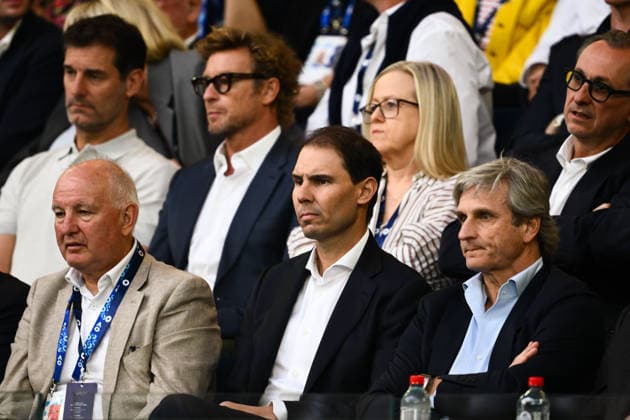 TENNIS AUSTRALIAN OPEN, Rafael Nadal watches Novak Djokovic of Serbia in action during the men™s singles final against Carlos Alcaraz of Spain on day 15 of the 2026 Australian Open tennis tournament at Melbourne Park in Melbourne, Sunday, February 1, 2026. ( NO ARCHIVING MELBOURNE VICTORIA AUSTRALIA  Copyright: xJOELxCARRETTx 20260201141805354983