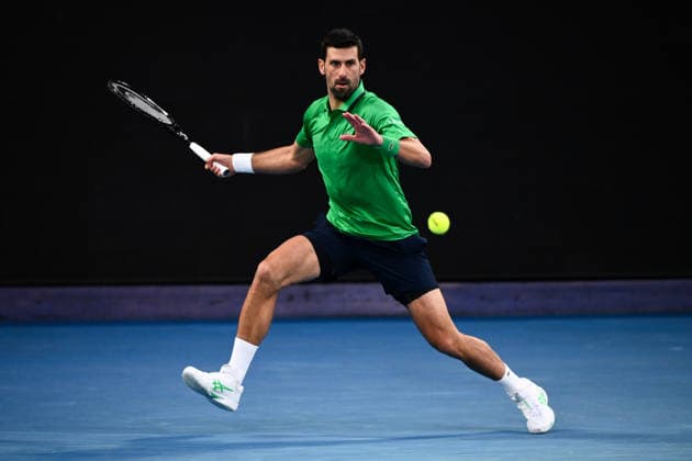 TENNIS AUSTRALIAN OPEN, Novak Djokovic of Serbia in action during the men™s singles final against Carlos Alcaraz of Spain on day 15 of the 2026 Australian Open tennis tournament at Melbourne Park in Melbourne, Sunday, February 1, 2026. ( NO ARCHIVING MELBOURNE VICTORIA AUSTRALIA  Copyright: xJOELxCARRETTx 20260201113334412974