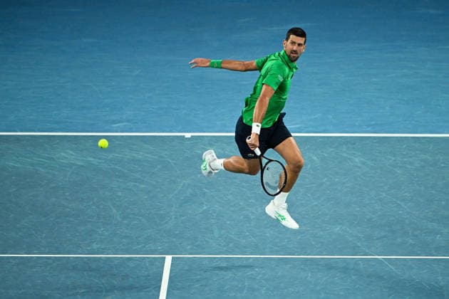 TENNIS AUSTRALIAN OPEN, Novak Djokovic of Serbia in action during the men™s singles final against Carlos Alcaraz of Spain on day 15 of the 2026 Australian Open tennis tournament at Melbourne Park in Melbourne, Sunday, February 1, 2026. ( NO ARCHIVING MELBOURNE VICTORIA AUSTRALIA  Copyright: xJAMESxROSSx 20260201169441514162