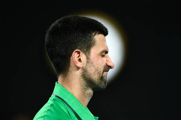 TENNIS AUSTRALIAN OPEN, Novak Djokovic of Serbia reacts during the men™s singles final against Carlos Alcaraz of Spain on day 15 of the 2026 Australian Open tennis tournament at Melbourne Park in Melbourne, Sunday, February 1, 2026. ( NO ARCHIVING MELBOURNE VICTORIA AUSTRALIA  Copyright: xJOELxCARRETTx 20260201116801293696