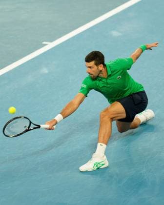 February 1, 2026: 4th seed NOVAK DJOKOVIC of Serbia in action against 1st seed CARLOS ALCARAZ of Spain on Rod Laver Arena in the Men s Singles Final match on day 15 of the 2026 Australian Open in Melbourne, Australia. Cal Media Melbourne Australia - ZUMAc04_ 20260201_faf_c04_009 Copyright: xSydneyxLowx