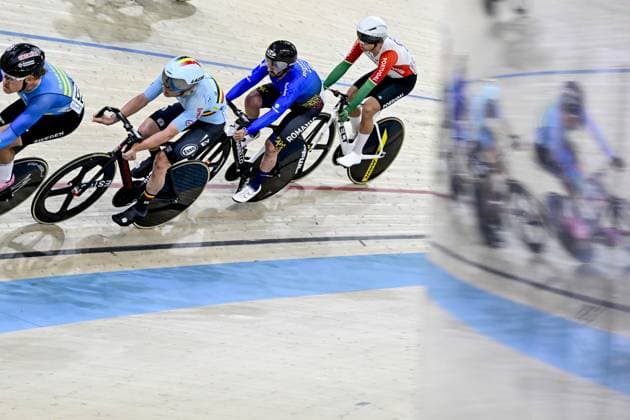 Sweden s Gustav Johansson and Belgian Jules Hesters pictured in action during the men s Elimination qualifications at the first day of the 2026 UEC Track Elite European Championships, in Konya, Turkey, Sunday 01 February 2026. The European Championships take place from 01 to 05 February 2026. DIRKxWAEM  x160211134x