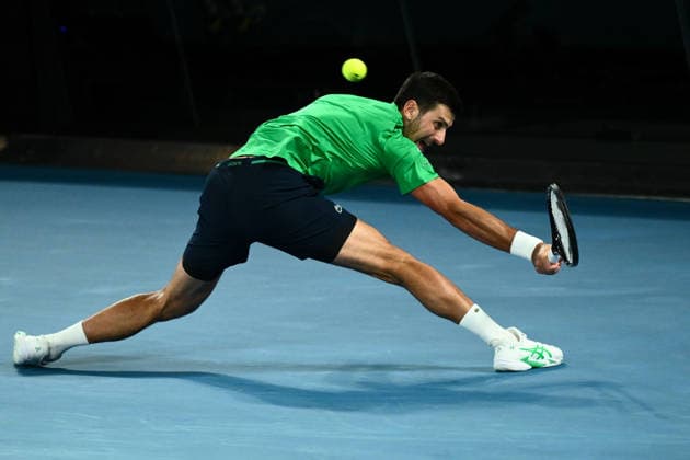 TENNIS AUSTRALIAN OPEN, Novak Djokovic of Serbia in action during the men™s singles final against Carlos Alcaraz of Spain on day 15 of the 2026 Australian Open tennis tournament at Melbourne Park in Melbourne, Sunday, February 1, 2026. ( NO ARCHIVING MELBOURNE VICTORIA AUSTRALIA  Copyright: xJOELxCARRETTx 20260201146126049000