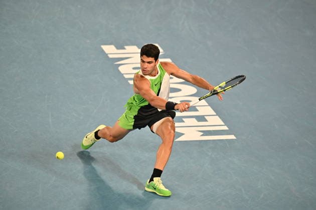 2026 Australian Open - Day 15 MELBOURNE, AUSTRALIA - FEBRUARY 01: Carlos Alcaraz of Spain compete against Novak Djokovic of Serbia in the Men s Singles Final during day 15 of the Australian Open at Melbourne Park on February 01, 2026 in Melbourne, Australia. Mark Avellino Anadolu Melbourne Australia. Editorial use only. Please get in touch for any other usage.  Copyright: x2026xAnadoluxMarkxAvellinox