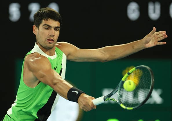 February 1, 2026, Melbourne, Victoria, Australia: CARLOS ALCARAZ of Spain during the match against N. Djokovic of Serbia in the final of Australian Open, Melbourne, Australia. Melbourne Australia - ZUMAc278 20260201_zsp_c278_004 Copyright: xMarcinxCholewinskix