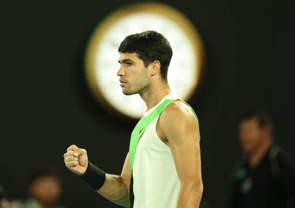 February 1, 2026, Melbourne, Victoria, Australia: CARLOS ALCARAZ of Spain during the match against N. Djokovic of Serbia in the final of Australian Open, Melbourne, Australia. Melbourne Australia - ZUMAc278 20260201_zsp_c278_013 Copyright: xMarcinxCholewinskix