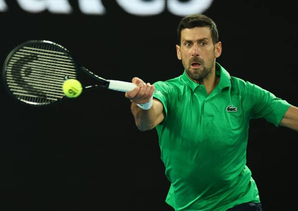 February 1, 2026, Melbourne, Victoria, Australia: NOVAK DJOKOVIC of Serbia during the match against C. Alcaraz of Spain in the final of Australian Open, Melbourne, Australia. Melbourne Australia - ZUMAc278 20260201_zsp_c278_016 Copyright: xMarcinxCholewinskix