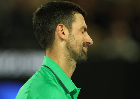 February 1, 2026, Melbourne, Victoria, Australia: NOVAK DJOKOVIC of Serbia during the match against C. Alcaraz of Spain in the final of Australian Open, Melbourne, Australia. Melbourne Australia - ZUMAc278 20260201_zsp_c278_022 Copyright: xMarcinxCholewinskix
