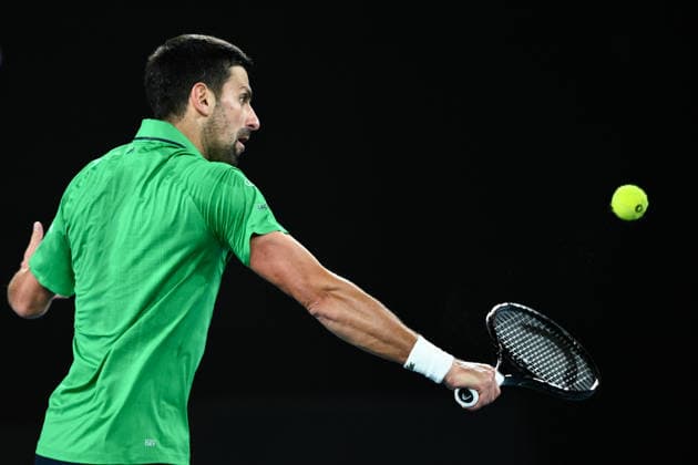 TENNIS AUSTRALIAN OPEN, Novak Djokovic of Serbia in action during the men™s singles final against Carlos Alcaraz of Spain on day 15 of the 2026 Australian Open tennis tournament at Melbourne Park in Melbourne, Sunday, February 1, 2026. ( NO ARCHIVING MELBOURNE VICTORIA AUSTRALIA  Copyright: xJOELxCARRETTx 20260201150371110370